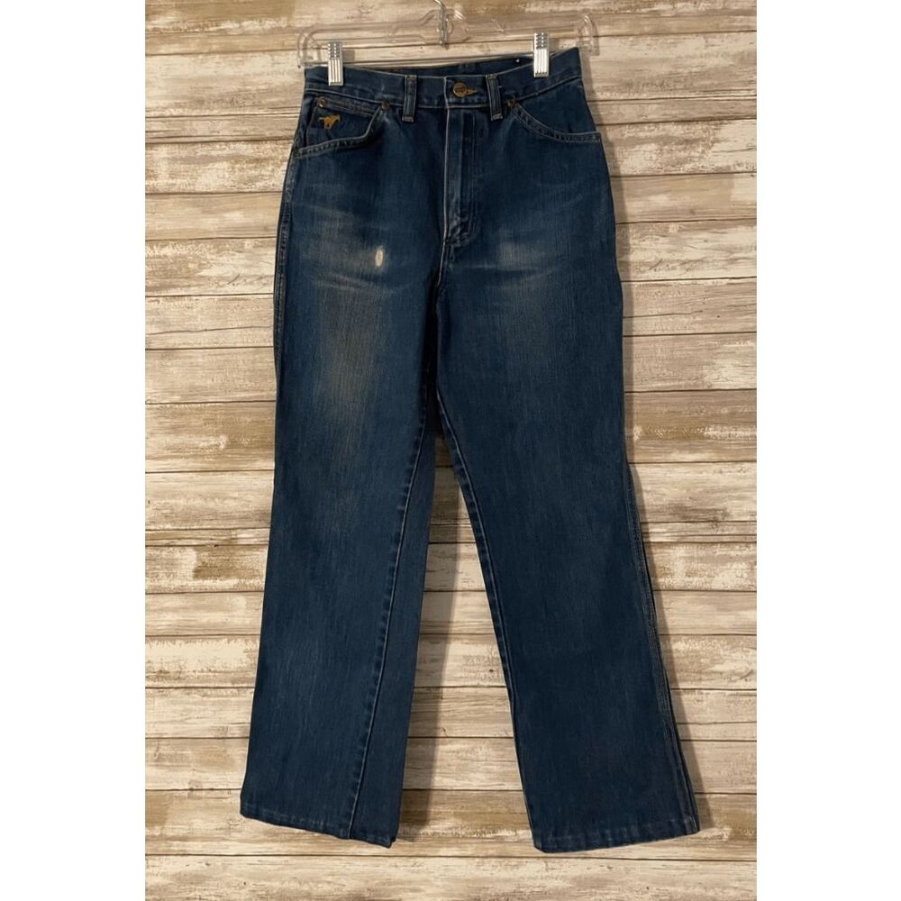 Wranglers Vintage 70s High Waist Rare pocket Jeans 26" Waist Misses 6 Dark Wash​